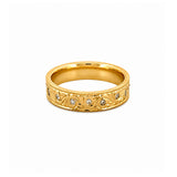 14K Gold Filigree Diamond Inset Band