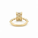 14K Gold Lab Grown Radiant Diamond Single Prong Round and Marquise Engagement Ring