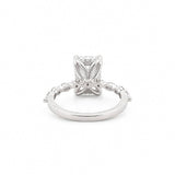 14K Gold Lab Grown Radiant Diamond Single Prong Round and Marquise Engagement Ring
