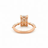 14K Gold Lab Grown Radiant Diamond Single Prong Round and Marquise Engagement Ring