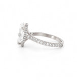 14K Gold Lab Grown Oval Diamond 3D Cathedral Engagement Ring