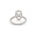 14K Gold Lab Grown Oval Diamond 3D Cathedral Engagement Ring