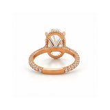 14K Gold Lab Grown Oval Diamond 3D Cathedral Engagement Ring