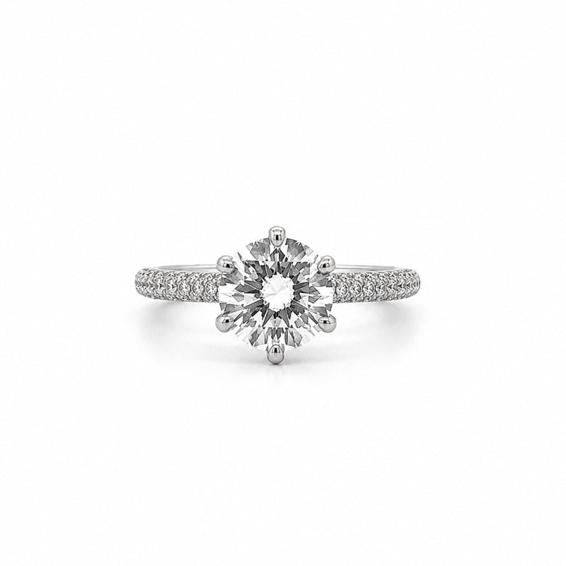 The Bow Engagement Ring With 3.00 Carat Round Brilliant Lab Grown Center Stone