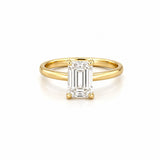 14K Gold 2.00 Carat Emerald Lab Grown Diamond Under Halo Basket Setting Engagement Ring