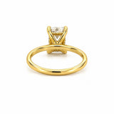 14K Gold 2.00 Carat Emerald Lab Grown Diamond Under Halo Basket Setting Engagement Ring