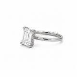 14K Gold 2.00 Carat Emerald Lab Grown Diamond Under Halo Basket Setting Engagement Ring