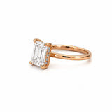 14K Gold 2.00 Carat Emerald Lab Grown Diamond Under Halo Basket Setting Engagement Ring