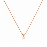 14K Gold Mini Round Diamond Pendant Necklace