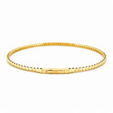 14K Gold and Diamond Alternating Flexible Tennis Bangle