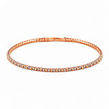 14K Gold and Diamond Alternating Flexible Tennis Bangle
