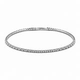 14K Gold and Diamond Alternating Flexible Tennis Bangle