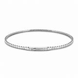 14K Gold and Diamond Alternating Flexible Tennis Bangle