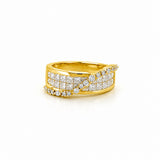 14K Gold Invisible Diamond Swirl Band