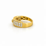14K Gold Invisible Diamond Swirl Band