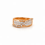 14K Gold Invisible Diamond Swirl Band