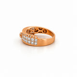 14K Gold Invisible Diamond Swirl Band