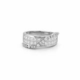 14K Gold Invisible Diamond Swirl Band