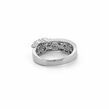14K Gold Invisible Diamond Swirl Band