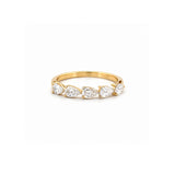 14K Gold East West Lab Grown Diamond Pear Five Stone Band
