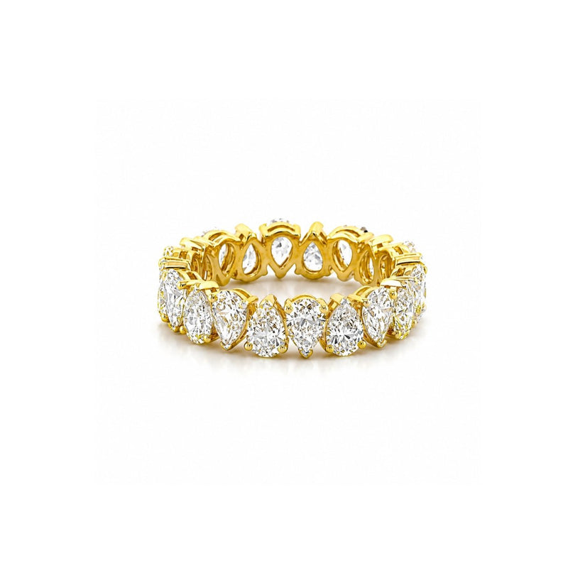 14K Gold Alternating Lab Grown Diamond Pear Eternity Band