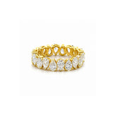 14K Gold Alternating Lab Grown Diamond Pear Eternity Band