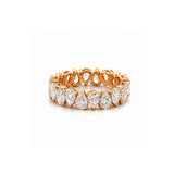 14K Gold Alternating Lab Grown Diamond Pear Eternity Band