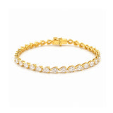 14K Gold East West Lab Grown Pear Cut Diamond Tennis Bracelet