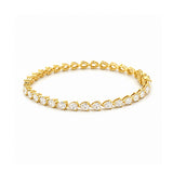 14K Gold East West Lab Grown Pear Cut Diamond Tennis Bracelet