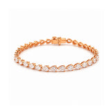 14K Gold East West Lab Grown Pear Cut Diamond Tennis Bracelet