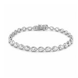 14K Gold East West Lab Grown Pear Bezel Diamond Tennis Bracelet