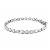 14K Gold East West Lab Grown Pear Bezel Diamond Tennis Bracelet