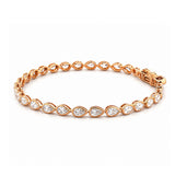 14K Gold East West Lab Grown Pear Bezel Diamond Tennis Bracelet