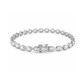 14K Gold East West Lab Grown Pear Bezel Diamond Tennis Bracelet