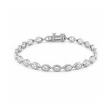 14K Gold East West Lab Grown Marquise Bezel Diamond Tennis Bracelet