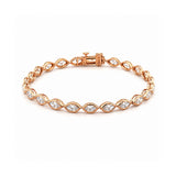 14K Gold East West Lab Grown Marquise Bezel Diamond Tennis Bracelet