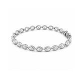 14K Gold East West Lab Grown Marquise Bezel Diamond Tennis Bracelet
