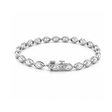 14K Gold East West Lab Grown Marquise Bezel Diamond Tennis Bracelet