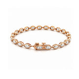 14K Gold East West Lab Grown Marquise Bezel Diamond Tennis Bracelet