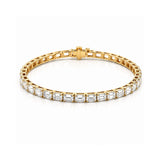 14K Gold East West Lab Grown Emerald Cut Diamond Tennis Bracelet