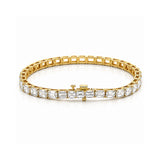 14K Gold East West Lab Grown Emerald Cut Diamond Tennis Bracelet