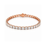 14K Gold East West Lab Grown Emerald Cut Diamond Tennis Bracelet