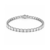 14K Gold East West Lab Grown Emerald Cut Diamond Tennis Bracelet