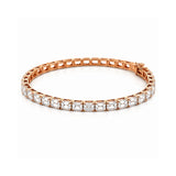 14K Gold East West Lab Grown Emerald Cut Diamond Tennis Bracelet