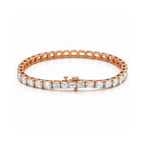 14K Gold East West Lab Grown Emerald Cut Diamond Tennis Bracelet