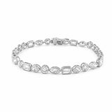 14K Gold East West Lab Grown Multi Shape Diamond Bezel Tennis Bracelet