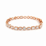 14K Gold East West Lab Grown Multi Shape Diamond Bezel Tennis Bracelet