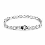 14K Gold East West Lab Grown Multi Shape Diamond Bezel Tennis Bracelet