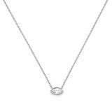 14K Gold East West Lab Grown Marquise Diamond Bezel Pendant Necklace
