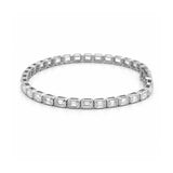 14K Gold East West Lab Grown Emerald Cut Diamond Bezel Tennis Bracelet